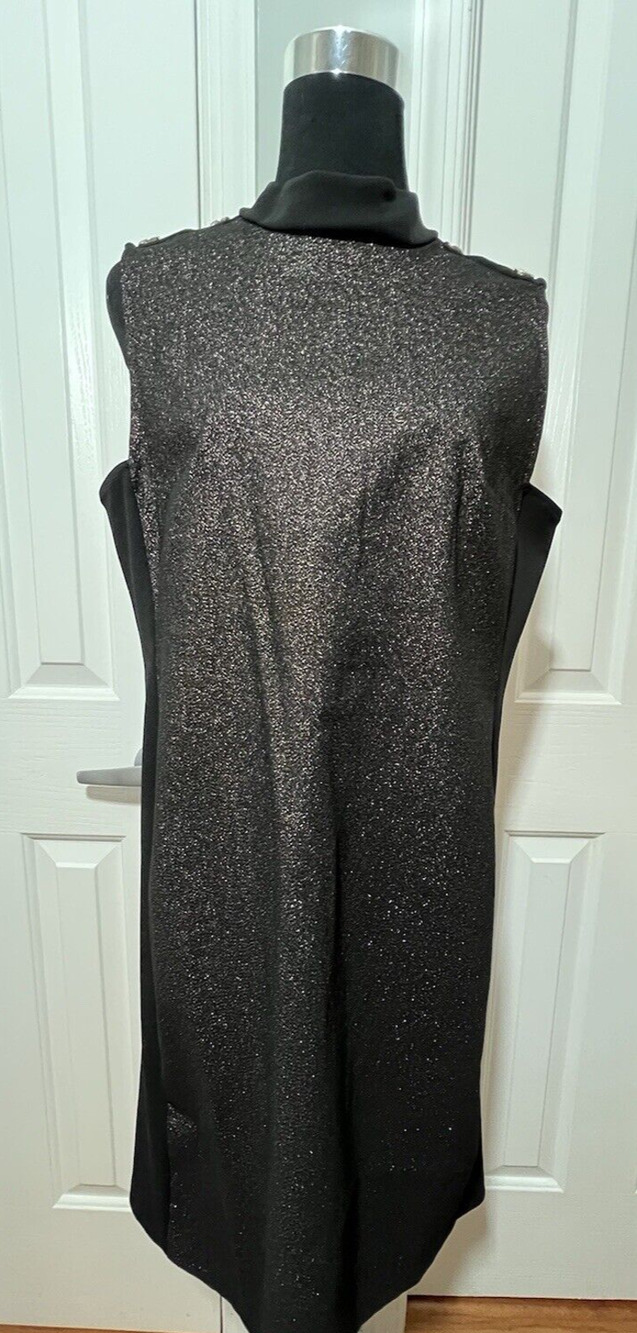 NWT Tommy Hilfiger Sleeveless Gold Metallic and Black Dress A2IN2ZHA Size 12